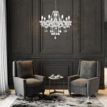 Lampă suspendată Cristallo argintie 8xE14 Light Prestige