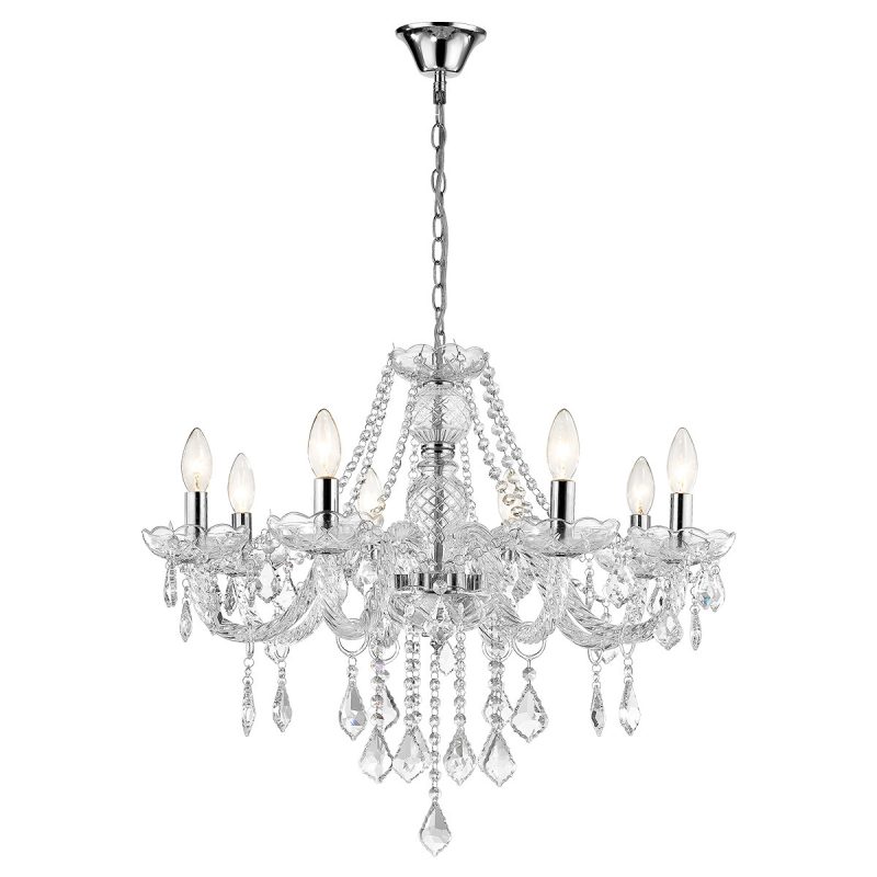 Lampă suspendată Cristallo argintie 8xE14 Light Prestige - imagine 4