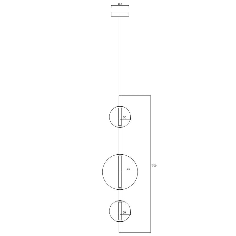 Lampă suspendată verticală aurie LED CCT, iluminat decorativ, Dorado Light Prestige