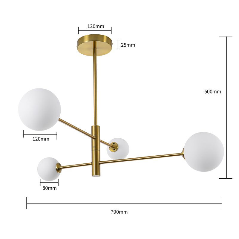 Lampă suspendată Dorado aurie 4xG9 Light Prestige