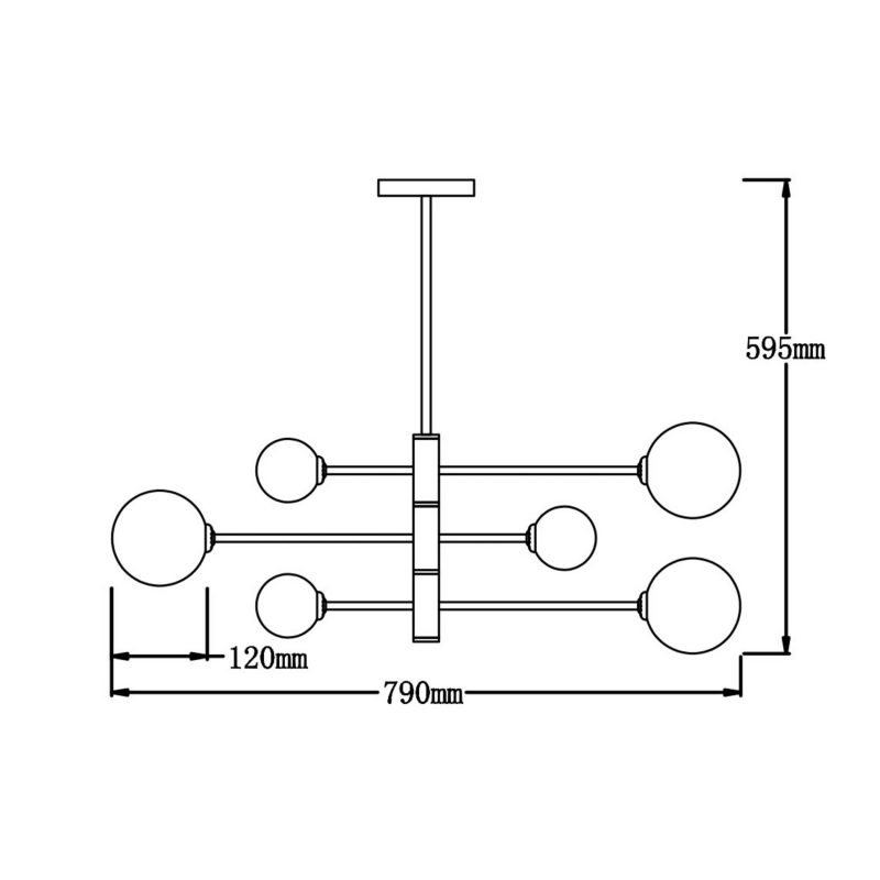 Lampă suspendată Dorado neagră 6xG9 Light Prestige