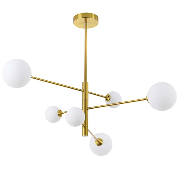 Lampă suspendată aurie, 6 surse lumină, Dorado Light Prestige