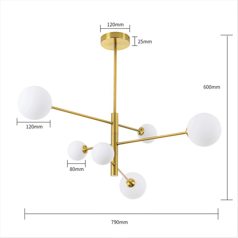 Lampă suspendată Dorado aurie 6xG9 Light Prestige