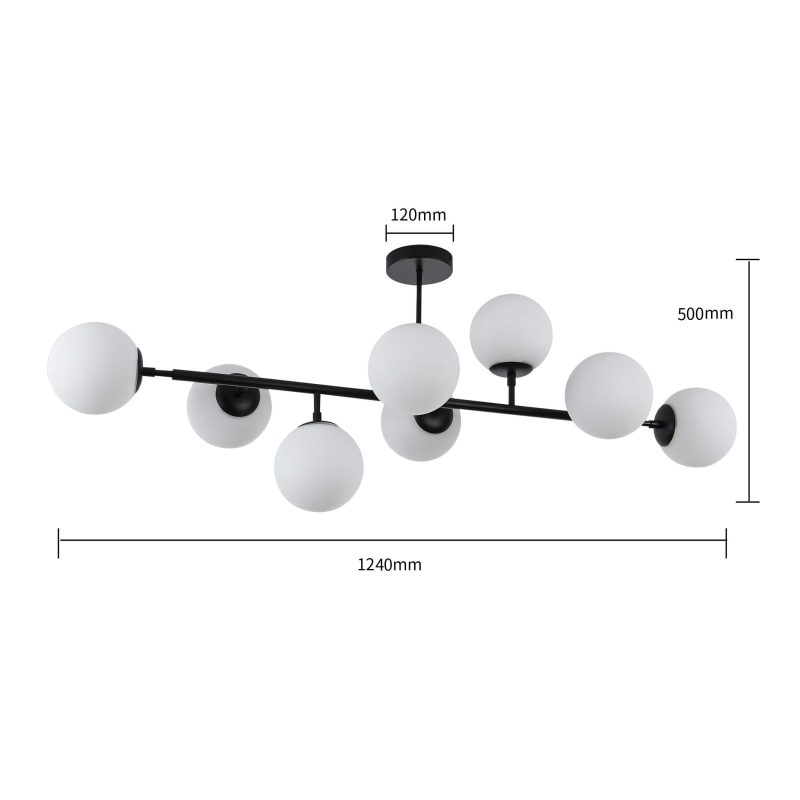 Lampă suspendată Dorado neagră 8xE14 Light Prestige - imagine 10