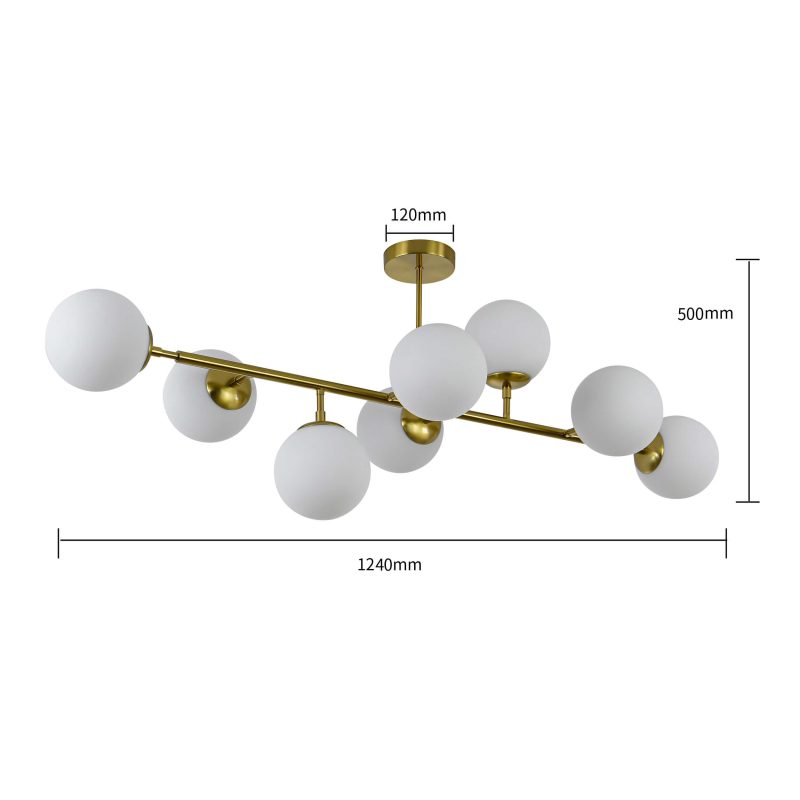 Lampă suspendată aurie 8xE14, iluminat festiv, Dorado Light Prestige - imagine 9