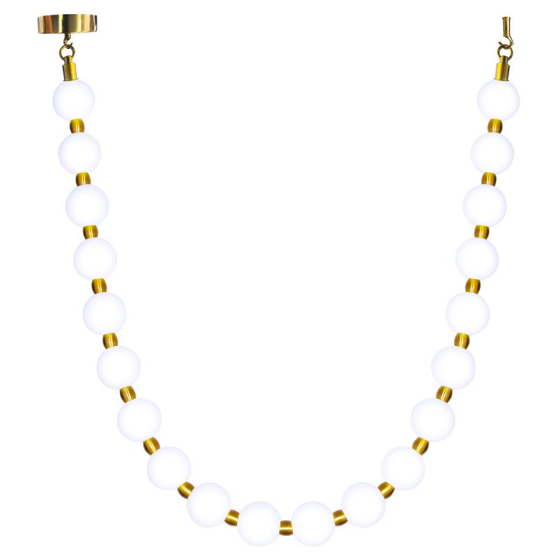 Lampă suspendată aurie 3m LED CCT, cablu textil, Dorado Rope Light Prestige