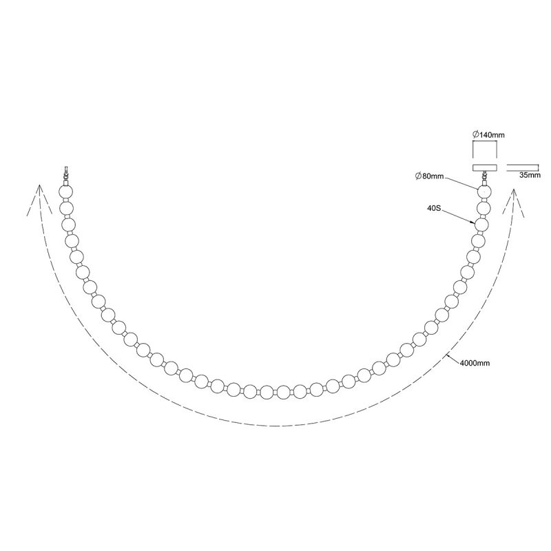Lampă suspendată aurie 4m LED CCT, cablu textil, Dorado Rope Light Prestige