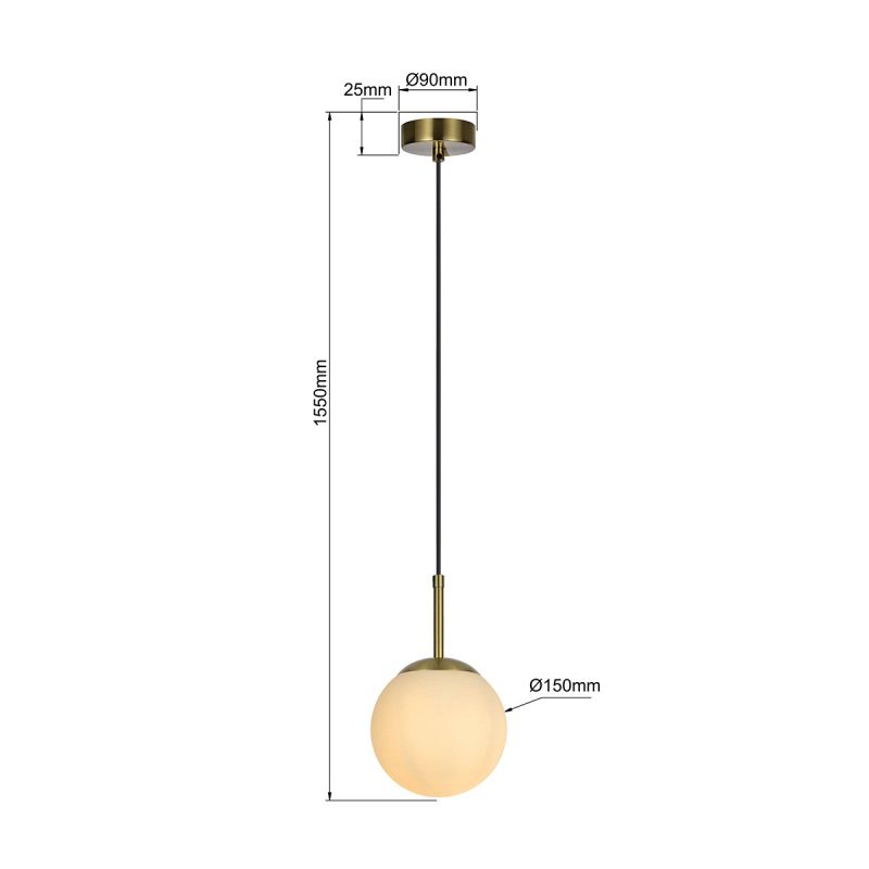 Lampă suspendată aurie 1xE14, stil clasic, Dorado Light Prestige