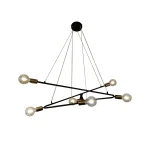 Lampă suspendată neagră 6xE14, stil contemporan, Estrella 6 Light Prestige