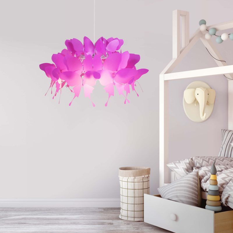 Lampă suspendată roz închis 1xE27, stil feminin, Farfalla Light Prestige - imagine 4