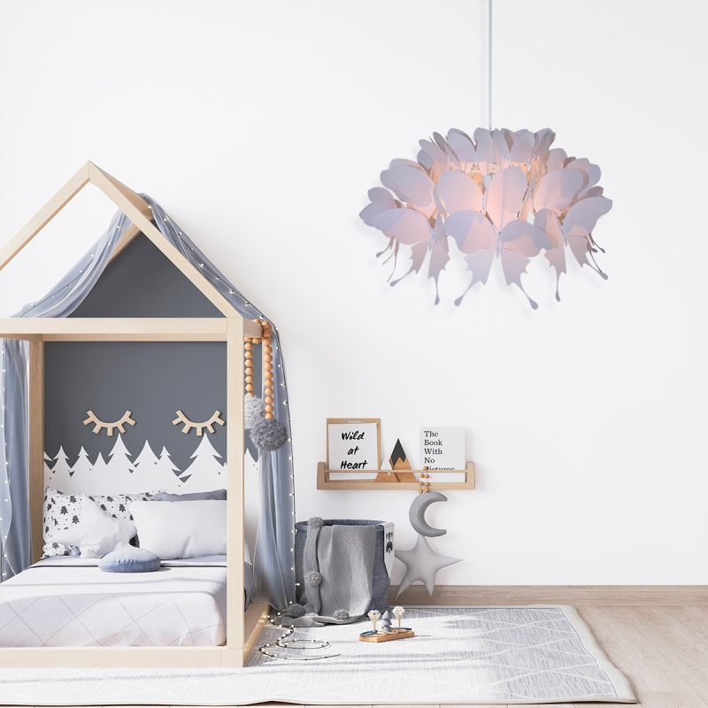 Lampă suspendată Farfalla roz 1xE27 Light Prestige