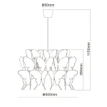 Lampă suspendată Farfalla roz 1xE27 Light Prestige