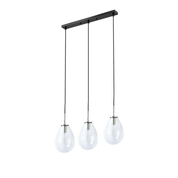 Lampă suspendată neagră 3xE14