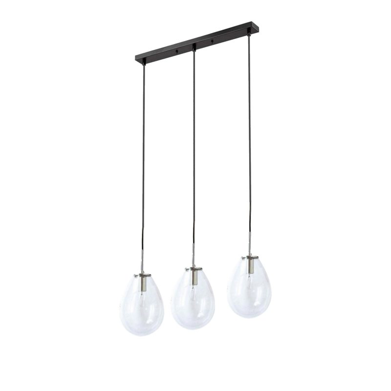 Lampă suspendată neagră 3xE14