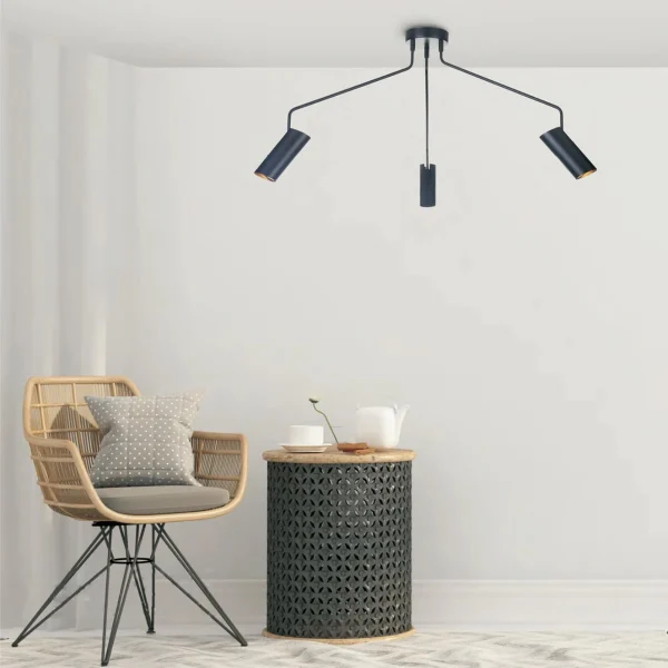 Lampă suspendată Futuro neagră 3xGU10 Light Prestige