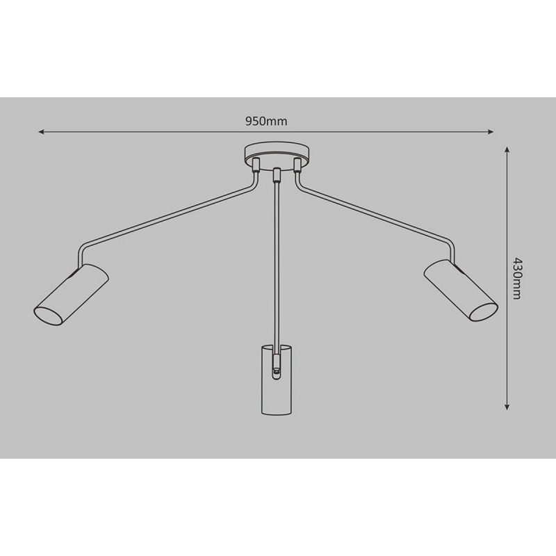 Lampă suspendată Futuro neagră 3xGU10 Light Prestige - imagine 3