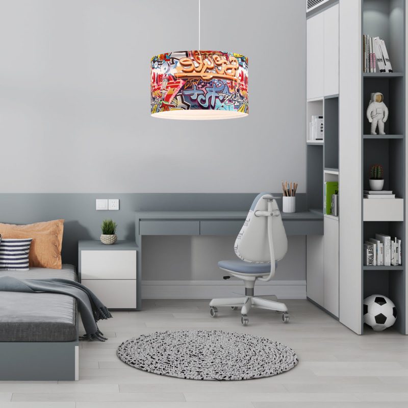 Lampă suspendată multicoloră 1xE27, design creativ, Graffiti Light Prestige - imagine 4