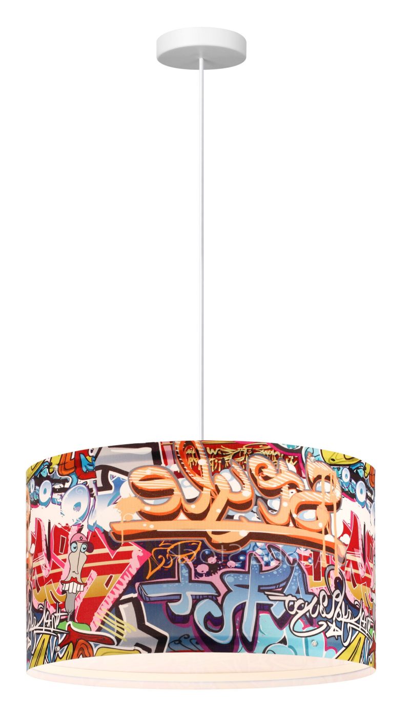 Lampă suspendată multicoloră 1xE27, design creativ, Graffiti Light Prestige - imagine 5