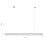 Lampă suspendată L albă, control inteligent Tuya, LED CCT, Luci Light Prestige