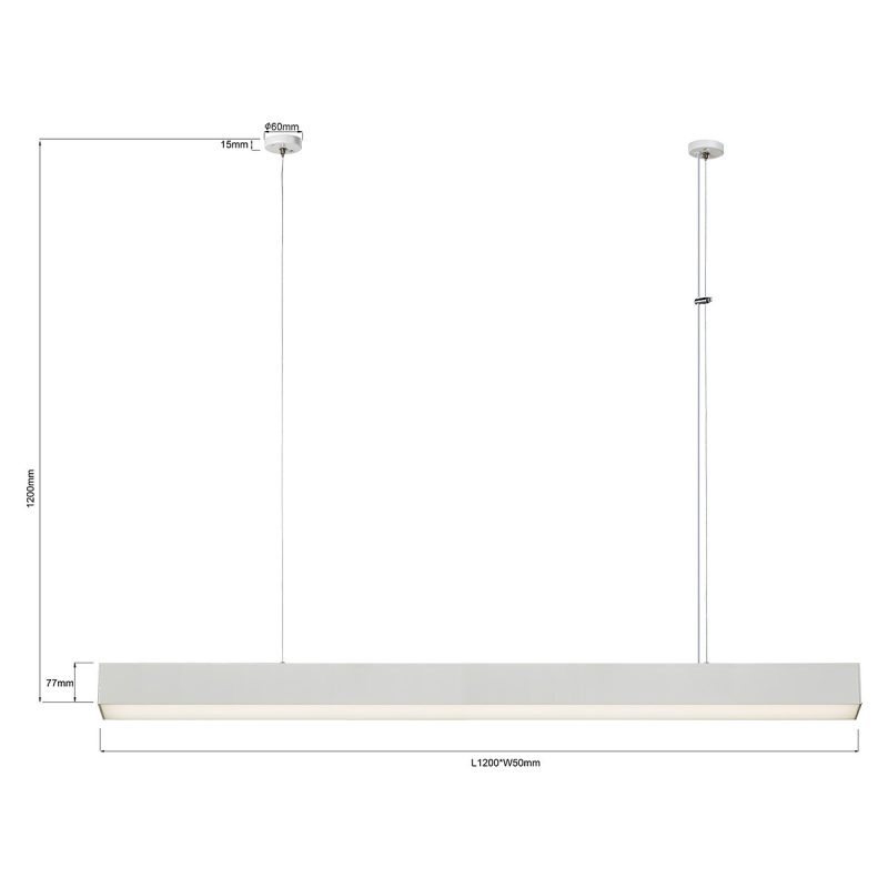 Lampă suspendată L albă, control inteligent Tuya, LED CCT, Luci Light Prestige - imagine 7