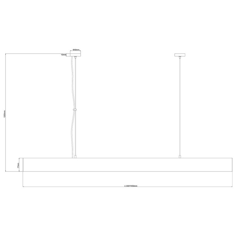 Lampă suspendată L albă, control inteligent Tuya, LED CCT, Luci Light Prestige - imagine 8