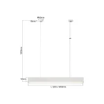 Lampă suspendată M albă, control inteligent Tuya, LED CCT, Luci Light Prestige