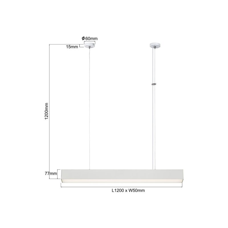 Lampă suspendată M albă, control inteligent Tuya, LED CCT, Luci Light Prestige - imagine 6