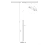 Lampă suspendată pentru șină Lungo 1 neagră 1F 1xG9 Light Prestige