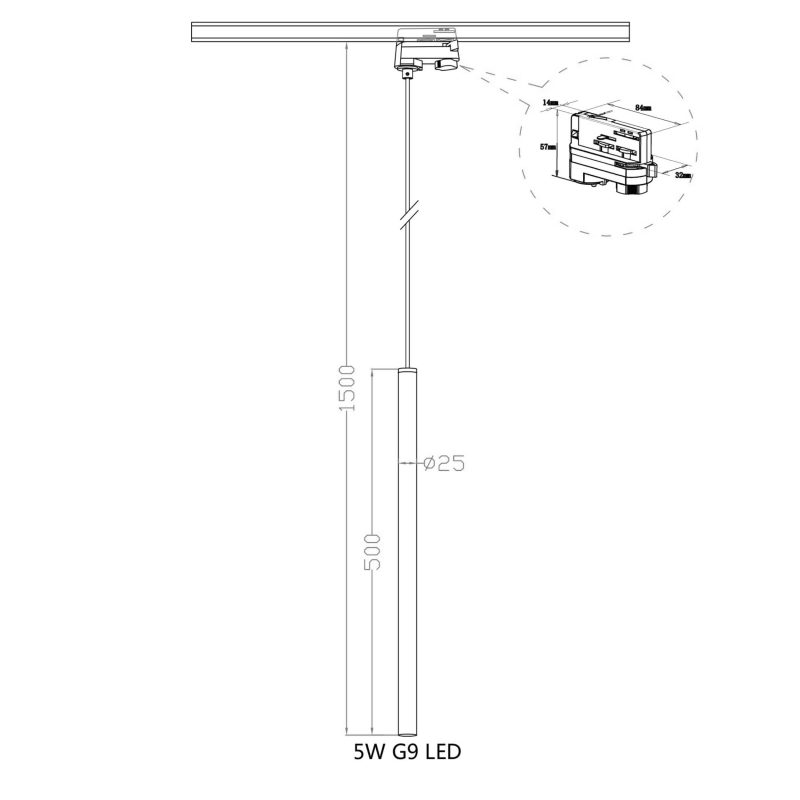 Lampă suspendată pentru șină Lungo 1 aurie 3F 1xG9 Light Prestige - imagine 3