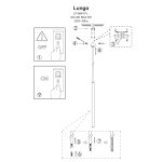 Lampă suspendată Lungo 1 neagră 1xG9 Light Prestige