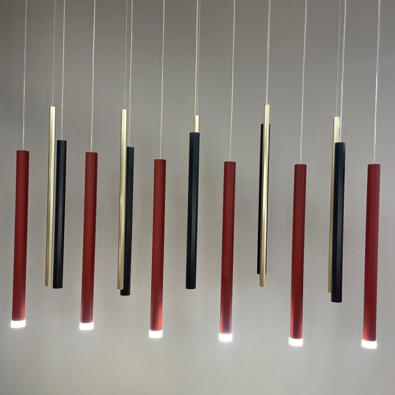 Lampă suspendată roșie 1xG9, design minimalist, Lungo Light Prestige - imagine 4