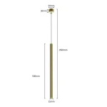 Lampă suspendată Lungo, aurie, iluminat minimalist, Light Prestige, G9