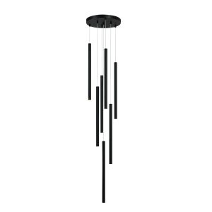 Lampă suspendată neagră 7xG9