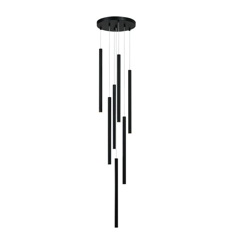 Lampă suspendată neagră 7xG9