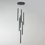 Lampă suspendată neagră 7xG9, iluminat interior, Lungo Light Prestige