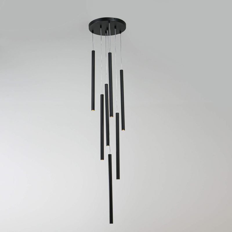 Lampă suspendată neagră 7xG9, iluminat interior, Lungo Light Prestige - imagine 6