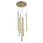 Lampă suspendată aurie, șapte brațe metalice, Lungo 7, 7xG9, Light Prestige