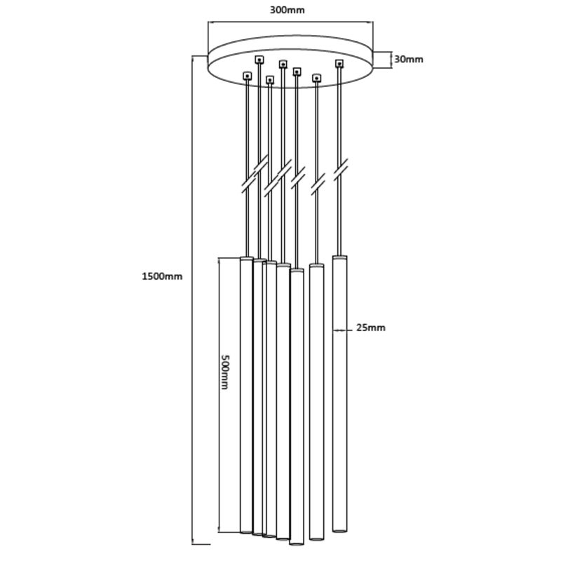 Lampă suspendată Lungo 7 aurie 7xG9 Light Prestige - imagine 3