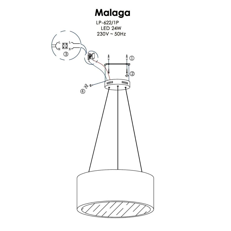 Lampă suspendată Malaga albă LED 3000K Light Prestige - imagine 4