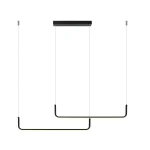 Lampă suspendată neagră Tuya Smart LED CCT, iluminat inteligent, Malawi Light Prestige