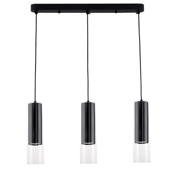 Lampă suspendată neagră 3xGU10
