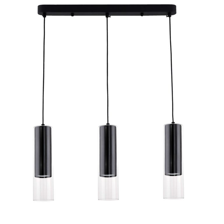 Lampă suspendată neagră 3xGU10