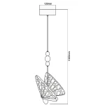 Lampă suspendată argintie 1xLED CCT, formă simplă, Mariposa Light Prestige