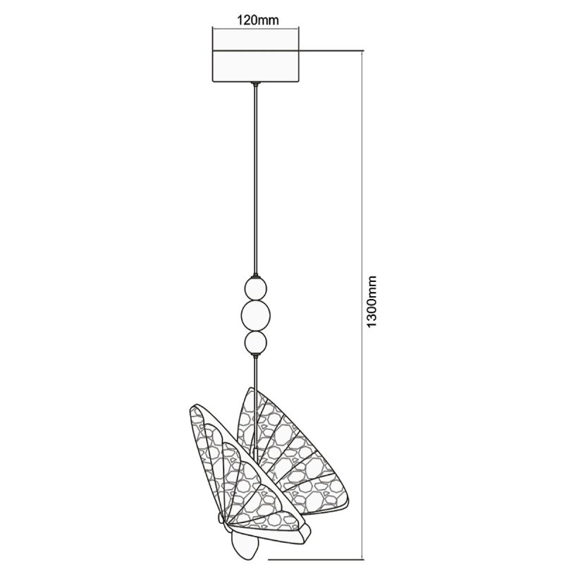 Lampă suspendată argintie 1xLED CCT, formă simplă, Mariposa Light Prestige
