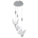Lampă suspendată argintie 3xLED CCT, formă liniară, Mariposa Light Prestige
