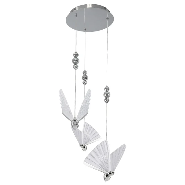 Lampă suspendată argintie 3xLED CCT