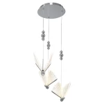 Lampă suspendată argintie 3xLED CCT, formă liniară, Mariposa Light Prestige