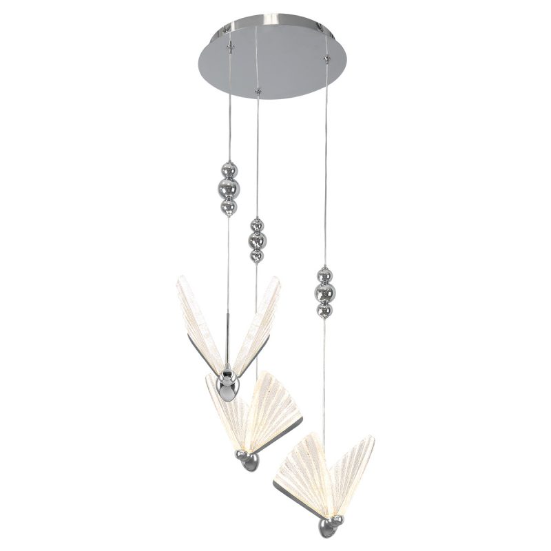 Lampă suspendată argintie 3xLED CCT, formă liniară, Mariposa Light Prestige - imagine 4