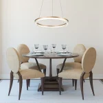 Lampă suspendată aurie-transparentă LED CCT, formă triunghi, Midway Cristal Light Prestige