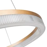 Lampă suspendată aurie-transparentă LED CCT, formă triunghi, Midway Cristal Triangle Light Prestige